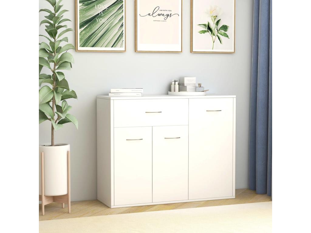 Credenza in legno ingegnerizzato bianco, 88 x 30 x 70 cm