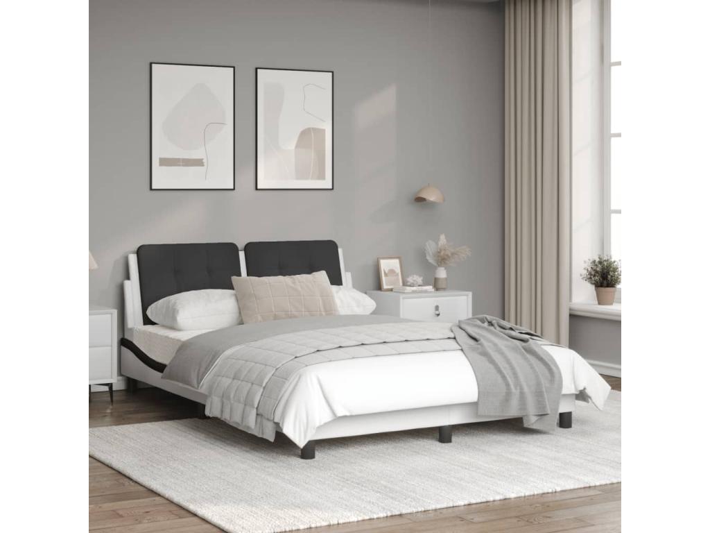 Struttura letto in similpelle bianca, 120 x 200 cm