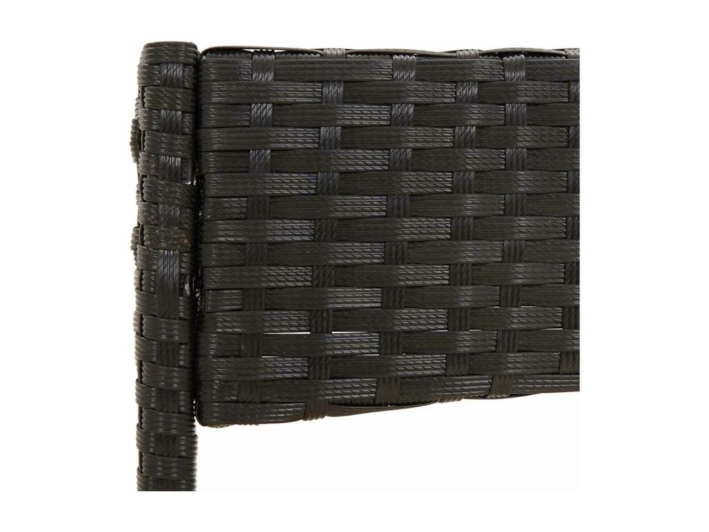 Set di mobili da esterno in vimini intrecciato in resina nera - dlz1766582988761