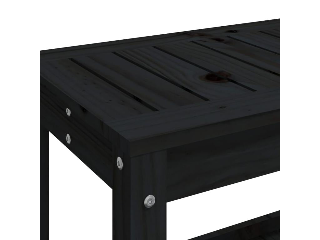 Panca in legno massello nero, 108 x 35 x 45 cm