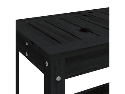 Panca in legno massello nero, 108 x 35 x 45 cm