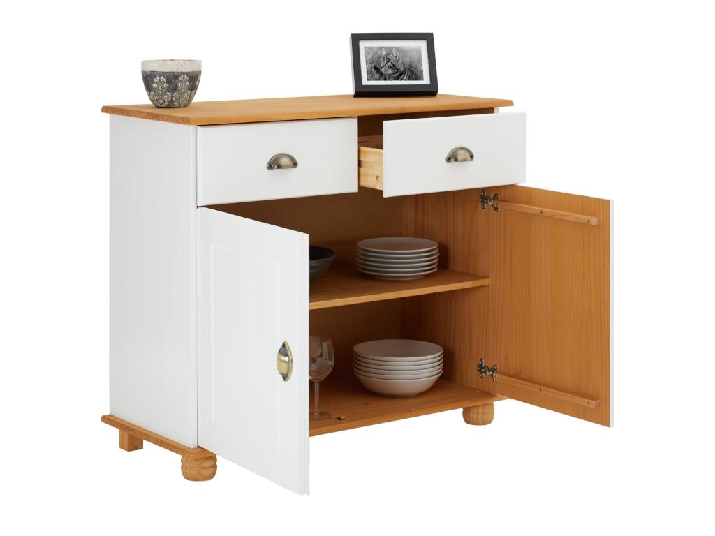 Credenza in legno massello bianco