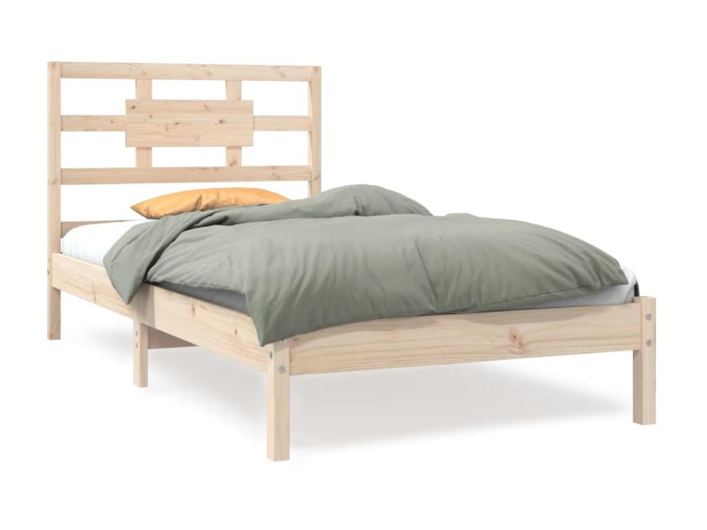 Letto in legno massello marrone, 90 x 190 cm