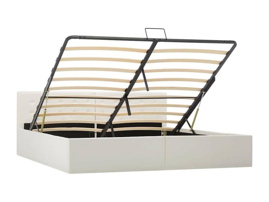 Struttura letto in similpelle bianca, 180 x 200 cm