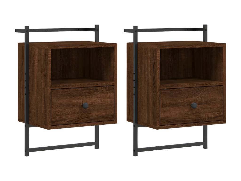 Tavolo in legno di quercia marrone, 40 x 30 x 61 cm