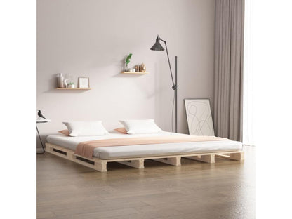 Letto in legno di pino marrone, 150 x 200 cm