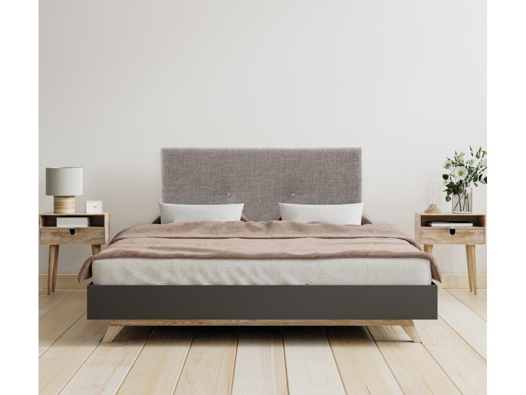 Letto grigio, 90 x 50 cm