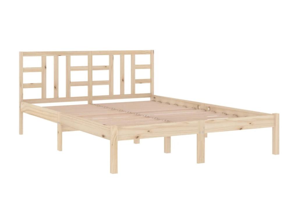 Struttura letto in legno massello marrone, 120 x 190 cm