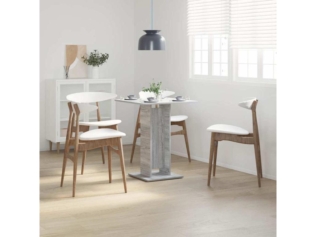 Tavolo in legno ingegnerizzato grigio, 60 x 60 x 75 cm