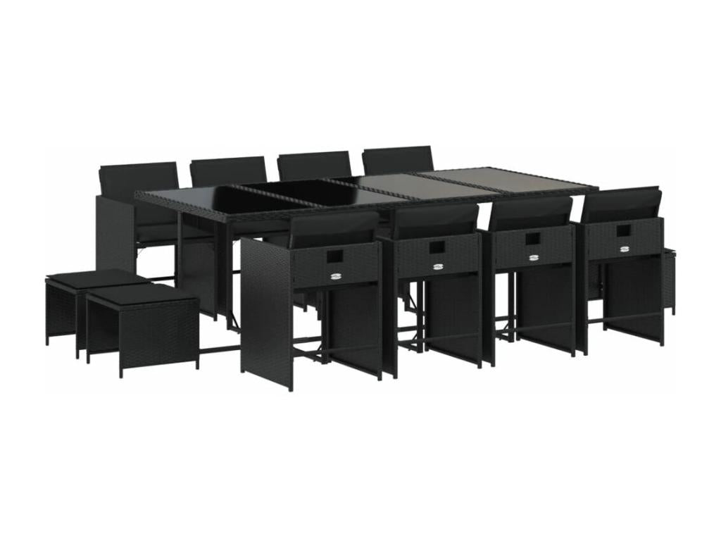 Mobili per la casa in vimini intrecciato in resina nera - dlz1766584002763