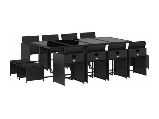 Mobili per la casa in vimini intrecciato in resina nera - dlz1766584002763