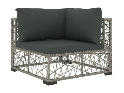 Set di mobili da esterno in vimini intrecciato in resina grigia - dlz1766583294964