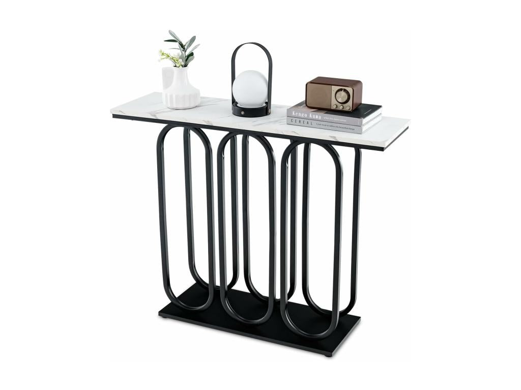 Tavolo in metallo nero, 100 x 30 x 80 cm