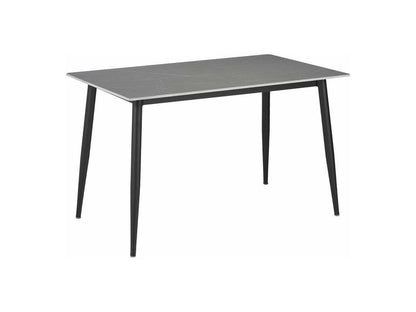 Tavolo da pranzo in metallo nero, 160 x 90 x 75 cm