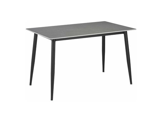 Tavolo da pranzo in metallo nero, 160 x 90 x 75 cm