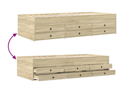 Letto in legno ingegnerizzato naturale, 75 x 190 cm
