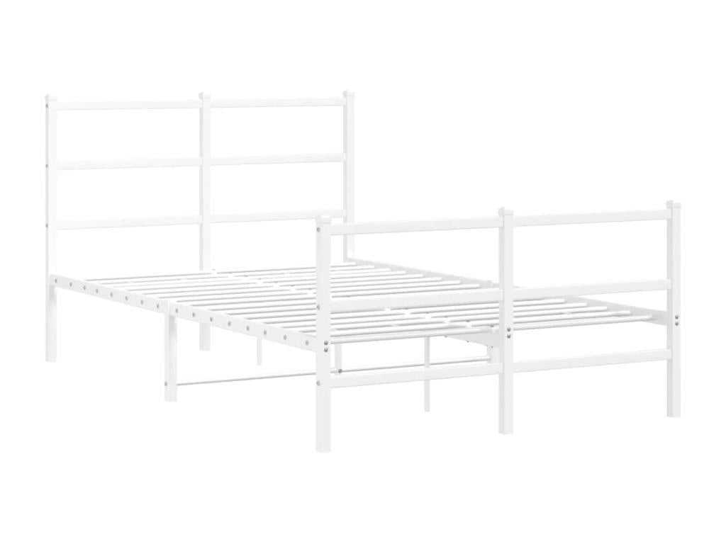 Struttura letto in metallo bianco, 120 x 190 cm