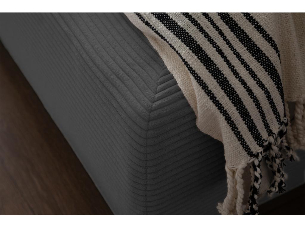 Letto in velluto grigio