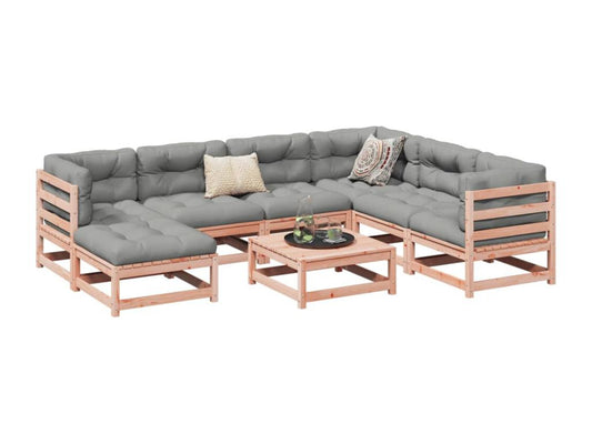 Set di mobili da esterno in legno massello naturale