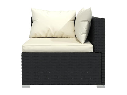 Set di mobili da esterno in vimini intrecciato in resina nera - dlz1766583474659