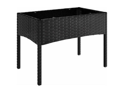 Set di mobili da esterno in vimini intrecciato in resina nera - dlz1766582988761