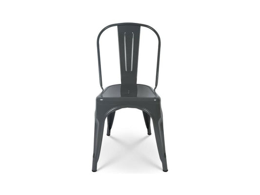 sedia in metallo grigio