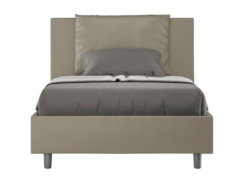 Letto in similpelle marrone, 120 x 200 cm