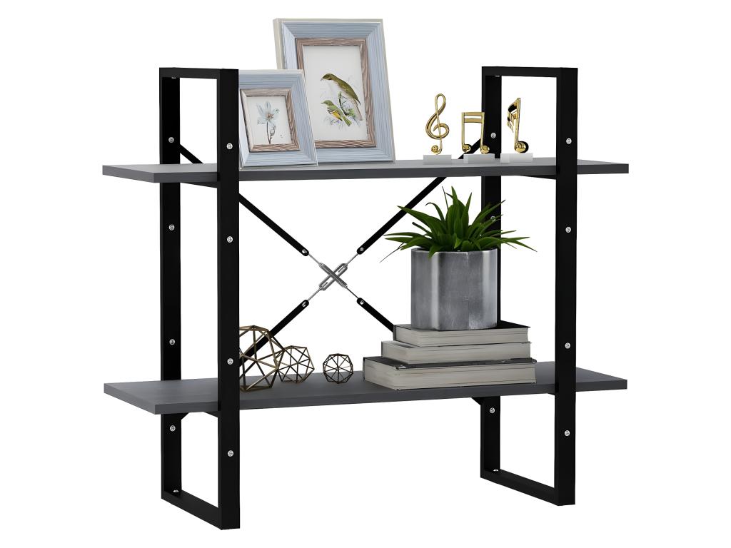 Libreria in legno di pino grigio, 80 x 30 x 70 cm