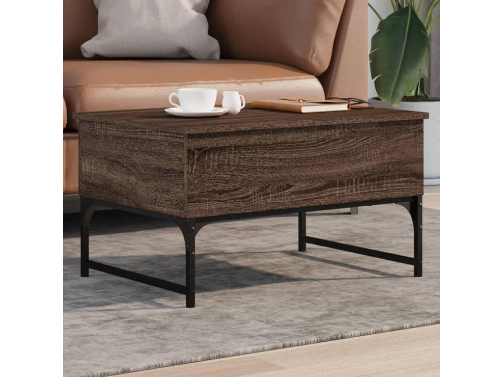 Tavolino da caffè in legno ingegnerizzato marrone, 70 x 50 x 40 cm