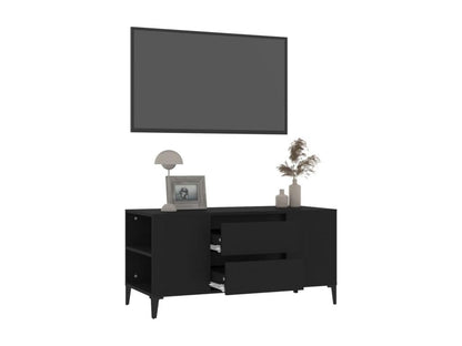 Mobile TV in legno ingegnerizzato nero, 102 x 44,5 x 50 cm