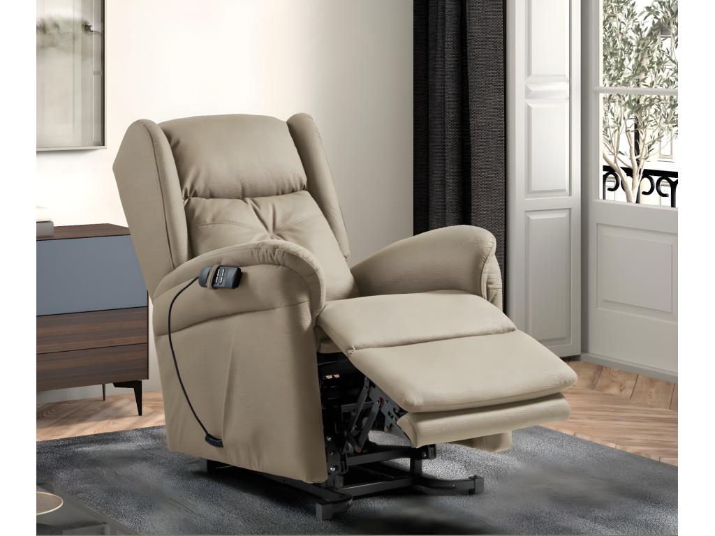 Poltrona in tessuto beige