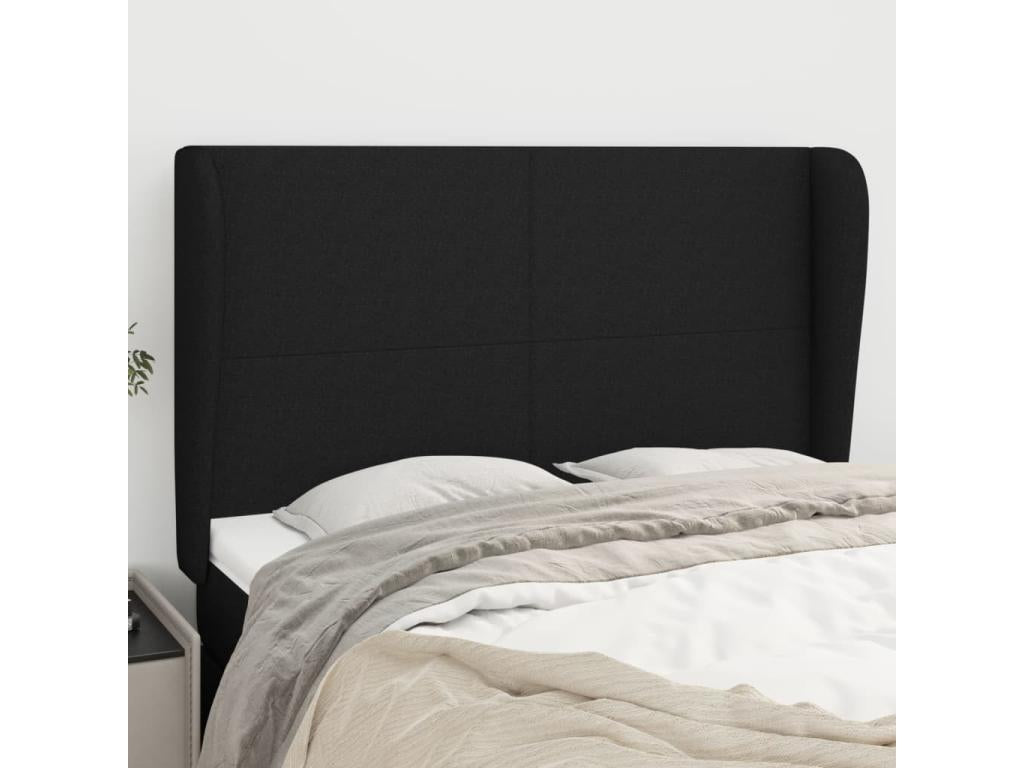 Letto in tessuto nero, 147 x 23 x 118 cm