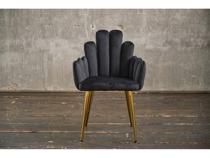 sedia in velluto nero