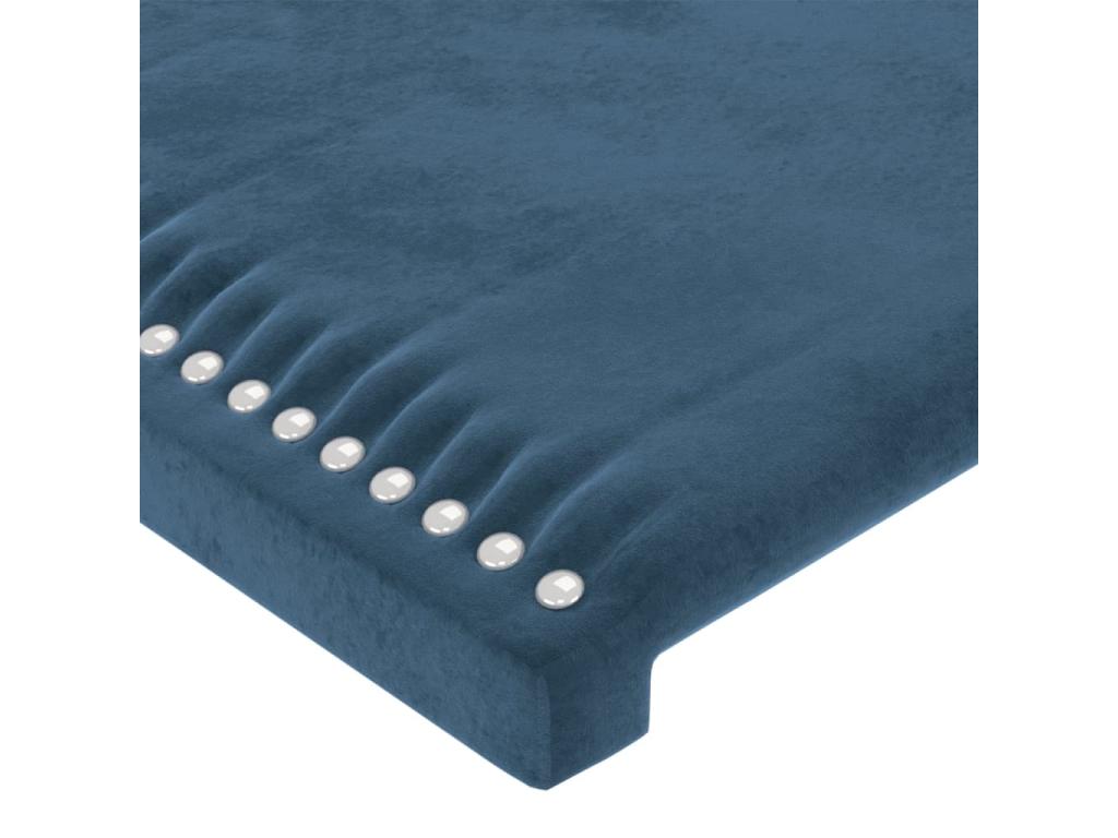 Letto in velluto blu, 203 x 16 x 78 cm