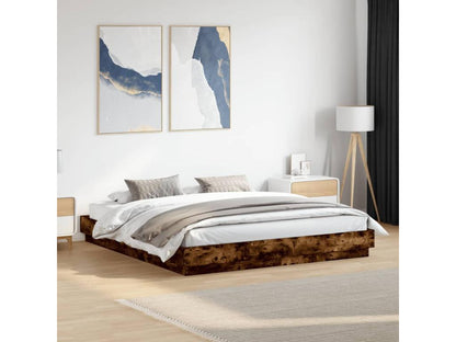 Struttura letto in legno ingegnerizzato naturale, 200 x 200 cm
