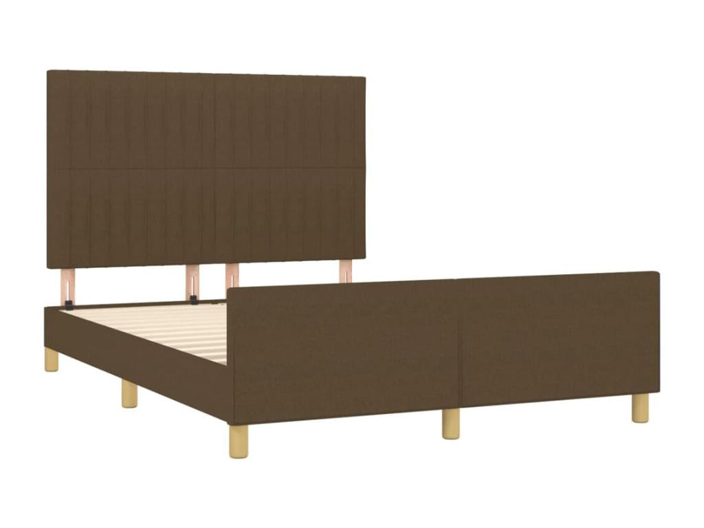 Struttura letto in tessuto marrone, 140 x 190 cm