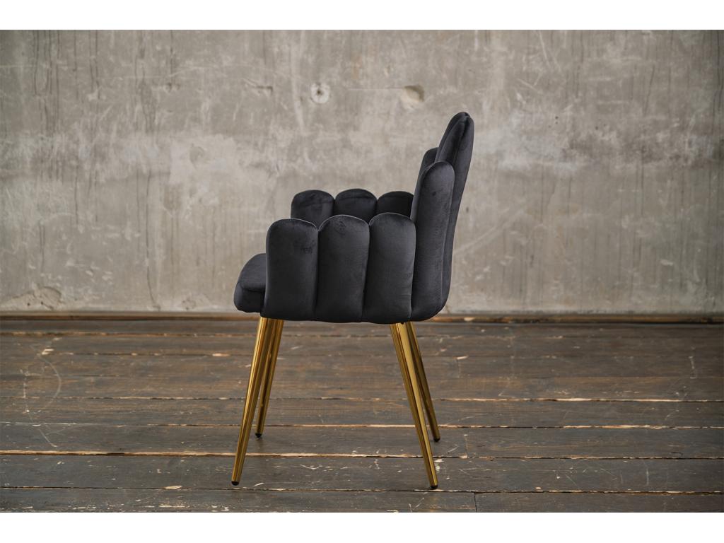 sedia in velluto nero