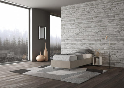 Struttura letto beige, 90 x 190 cm
