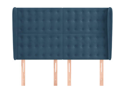 Letto in velluto blu, 147 x 23 x 118 cm