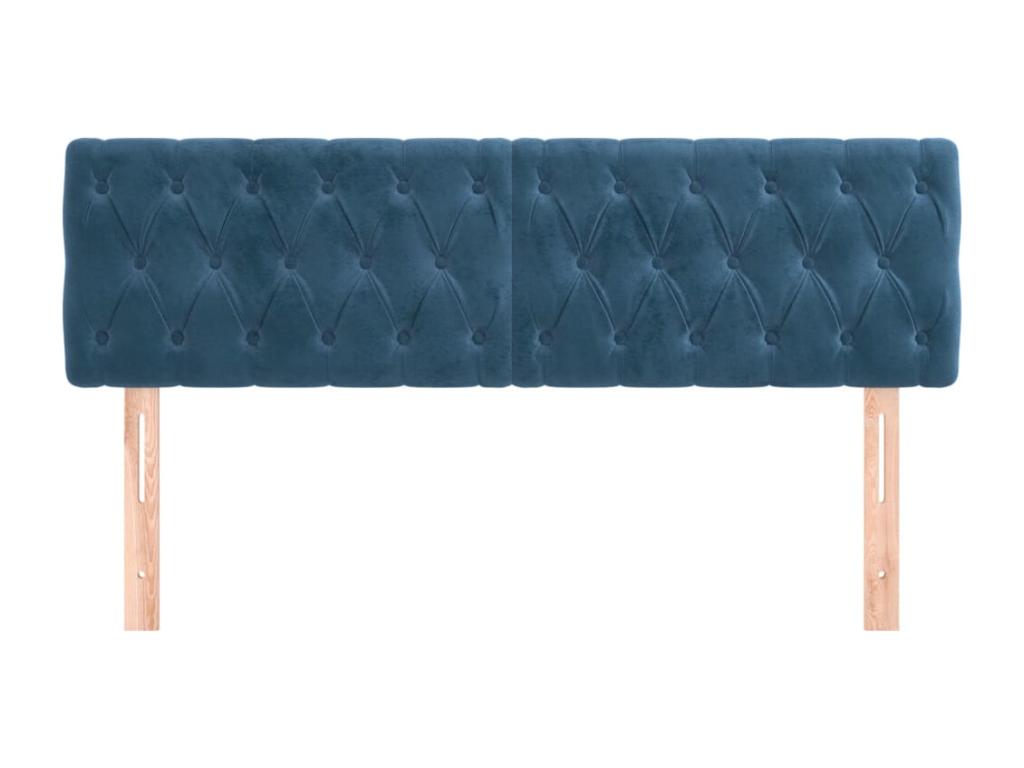 Letto in velluto blu, 72 x 7 x 78 cm