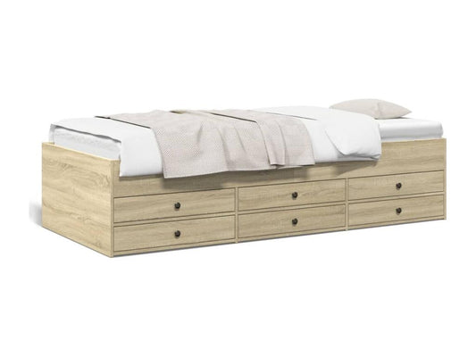 Letto in legno ingegnerizzato naturale, 75 x 190 cm