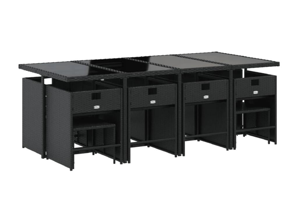 Mobili per la casa in vimini intrecciato in resina nera - dlz1766584002763