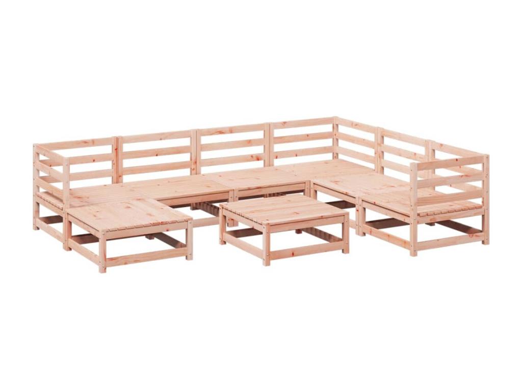 Set di mobili da esterno in legno massello naturale