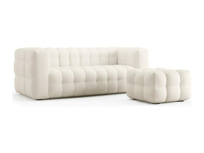 Pouf in tessuto bouclé beige