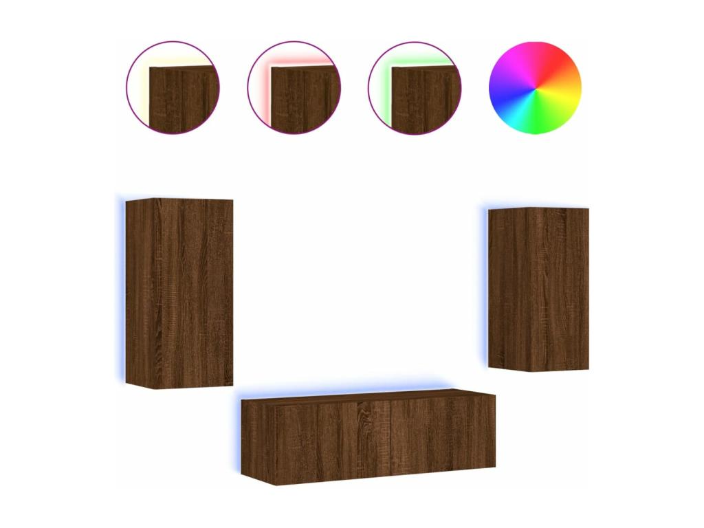 Mobile TV in legno di quercia marrone - dlz1766583416250