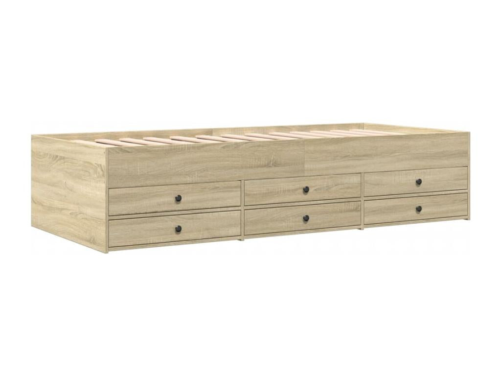 Letto in legno ingegnerizzato naturale, 75 x 190 cm