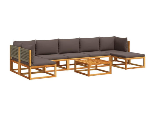 Set di mobili da esterno in legno massello marrone