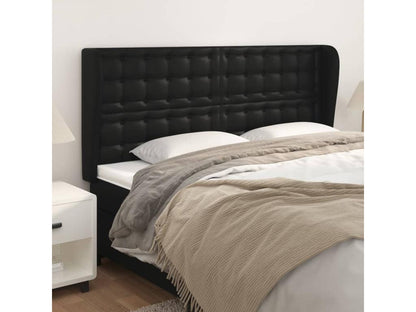 Letto in similpelle nera, 203 x 23 x 118 cm