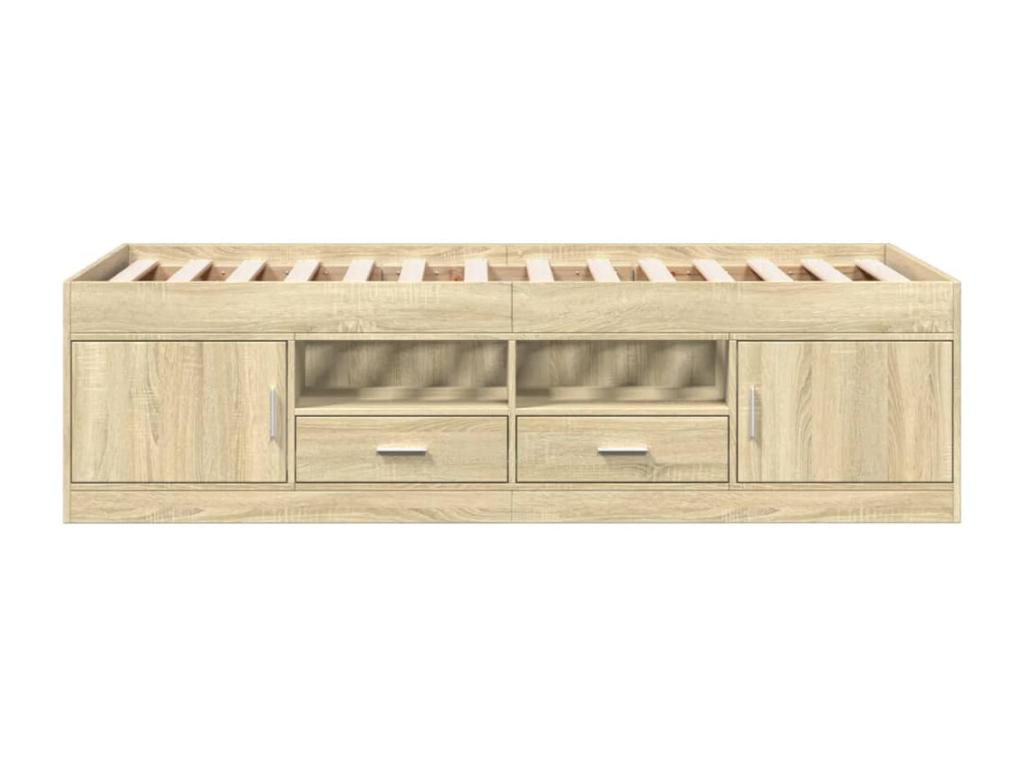 Letto in legno di rovere naturale, 100 x 200 cm - dlz1766583537149