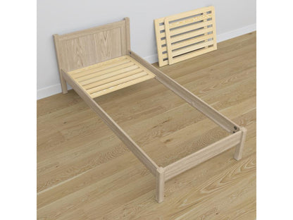 Letto in legno di quercia beige, 100 x 180 cm